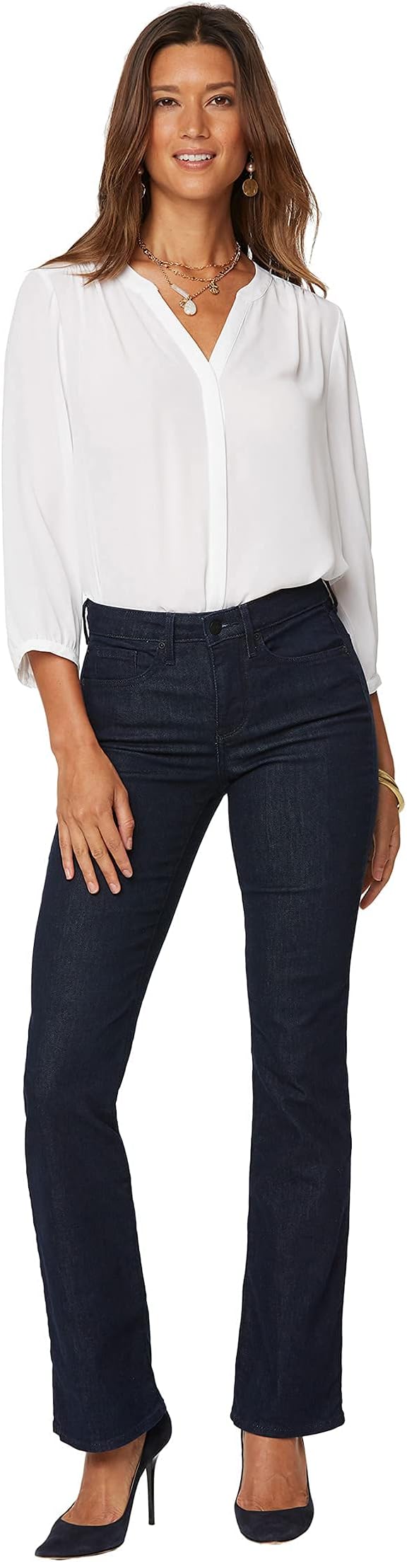 nydjPetite Barbara Bootcut in Rinse