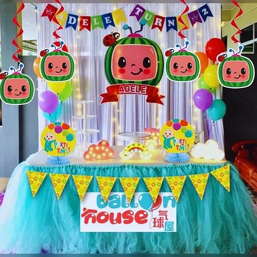 Miniatura 3 de Kit de decoración de Cocomelon multicolor vibrante, paquete de 7, diseño Unique y divertido, perfecto para cumpleaños y celebraciones festivas