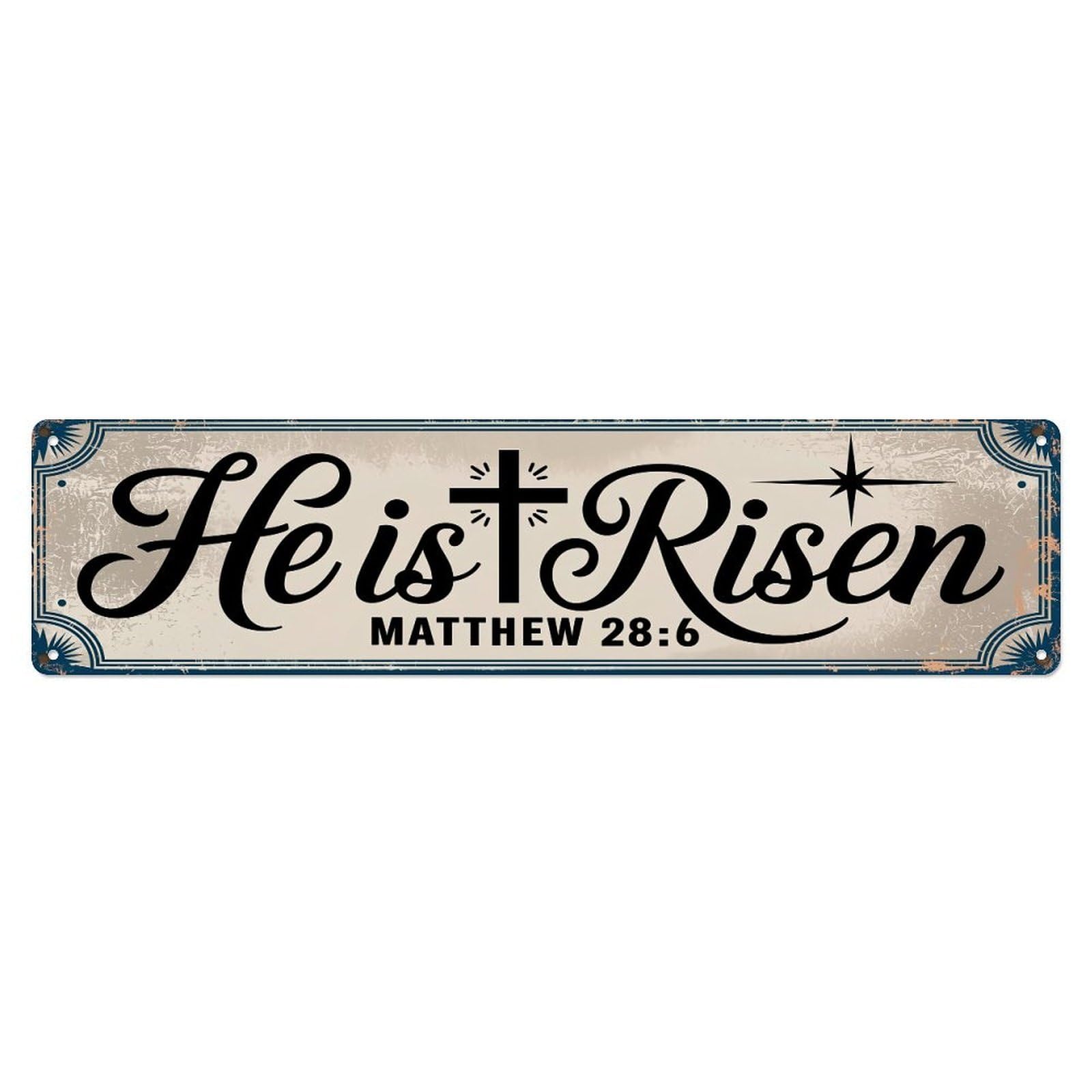 He Is Risen Matthew Twenty Eight Six Metal Tin Sign Plaque