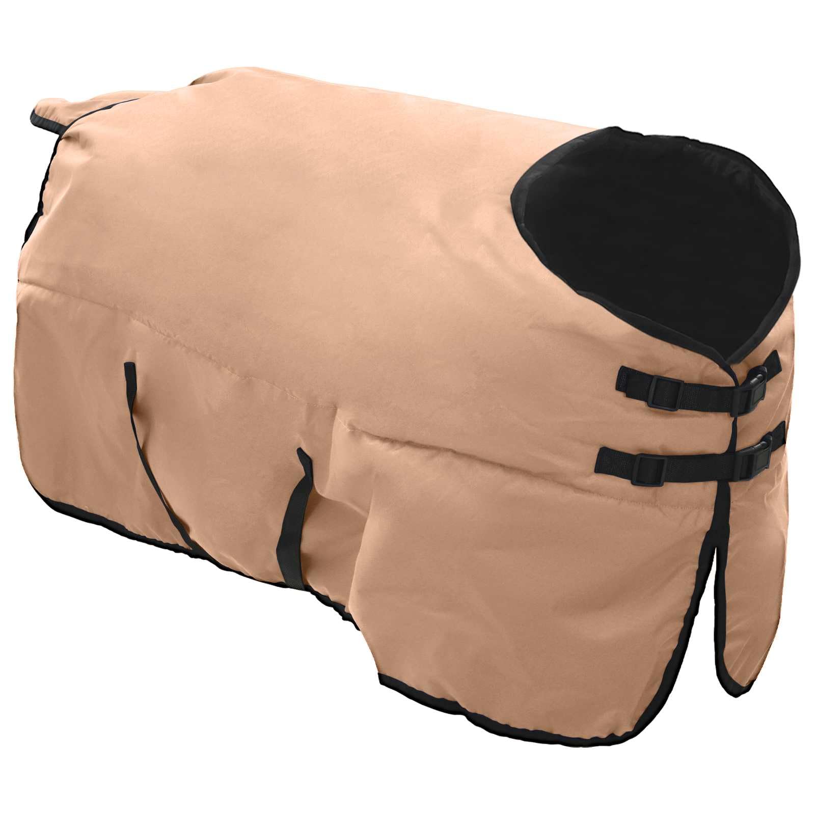 Manta para caballos Cappuccino de 125 cm, poliéster, transpirable y ligera, para entrenamiento, establo y transporte, sin cubierta para el cuello