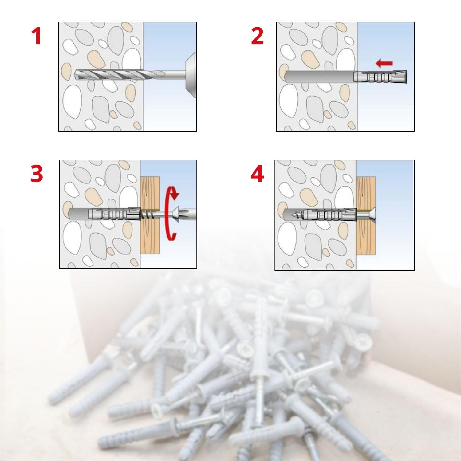 Tasselli in Nylon UV Fisher Con Espansione a 3 Settori Multiuso Con Sistema Antispanatura Alta Tenuta Diametro a Scelta ⌀ 6/8/10 Alta Qualita Made In Italy (500, Diametro 8mm)