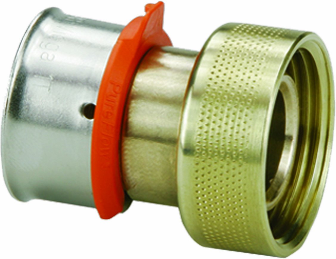 Viega 96161 PureFlow Zero Lead Bronze PEX - Adaptador de prensa con 1 pulgada por 1 pulgada de presión x suministro de manabloc, paquete de 5