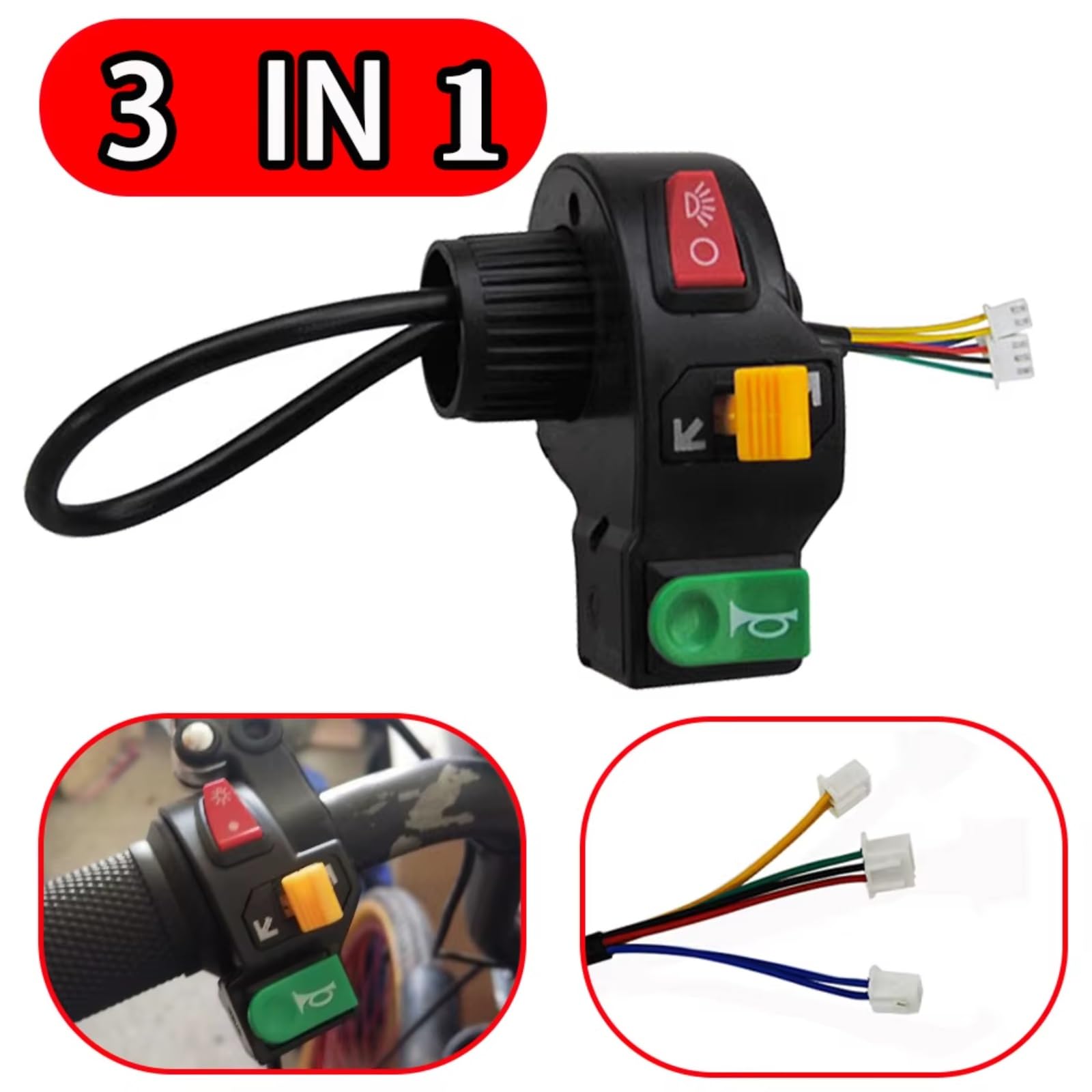 Interruttore Controllo Manubrio Moto Indicatore Direzione Luce Universale Bici Elettrica/scooter E Interruttore Accensione/spegnimento Clacson Manubrio Kill Interruttore