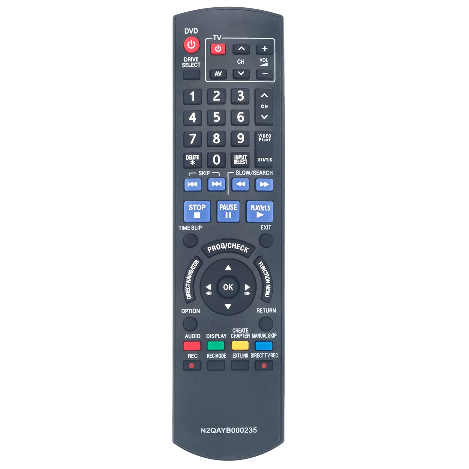VINABTYReplacement Remote Control for PANASONIC DVD Recorder DMR-EH85 N2QAYB000235