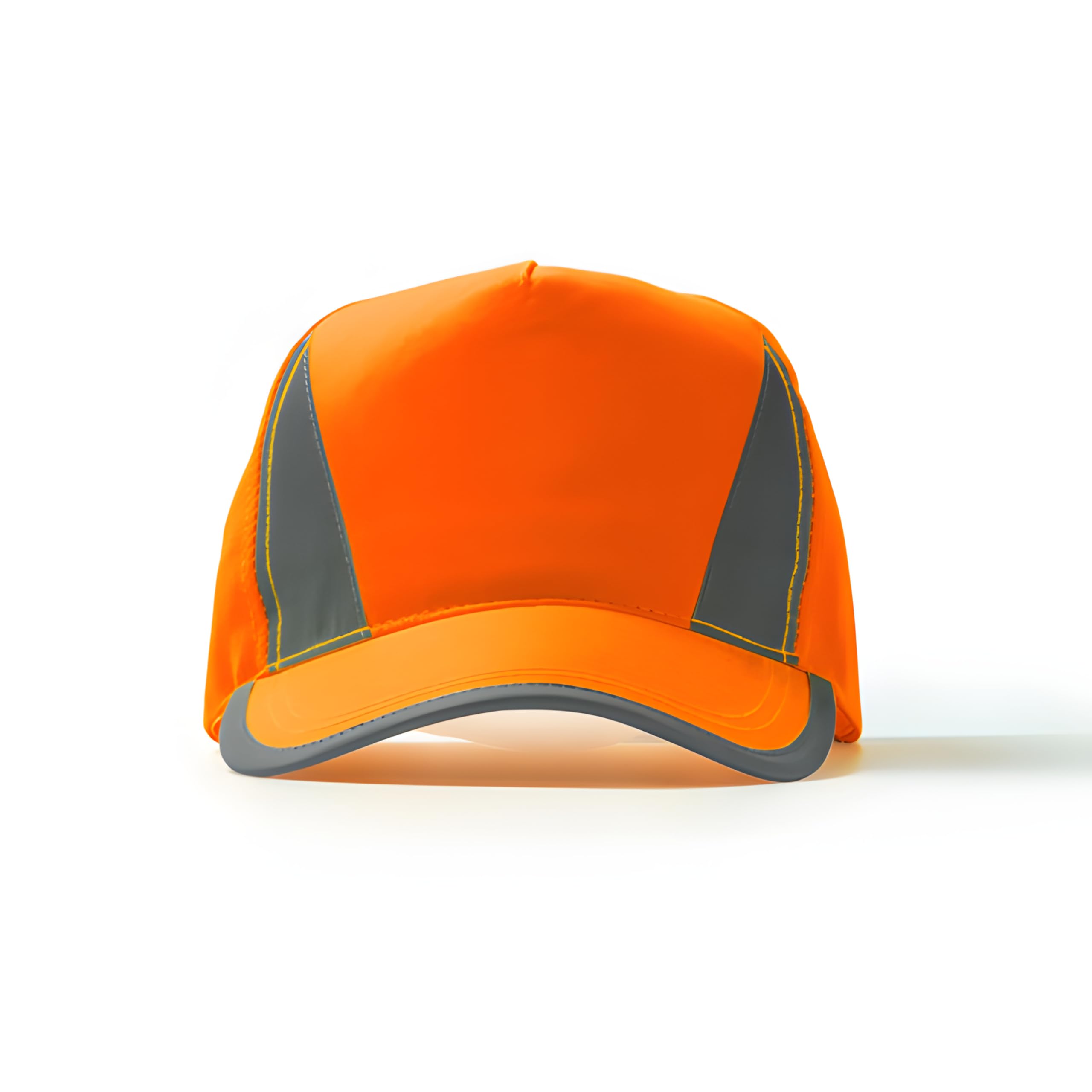 High Visibility Baseball Cap Hat Race Driver Yellow Orange Black Reflective Tape Hi Viz VIS Safety Security Work Lightweight Workwear Peaked Visor Reflective One Size