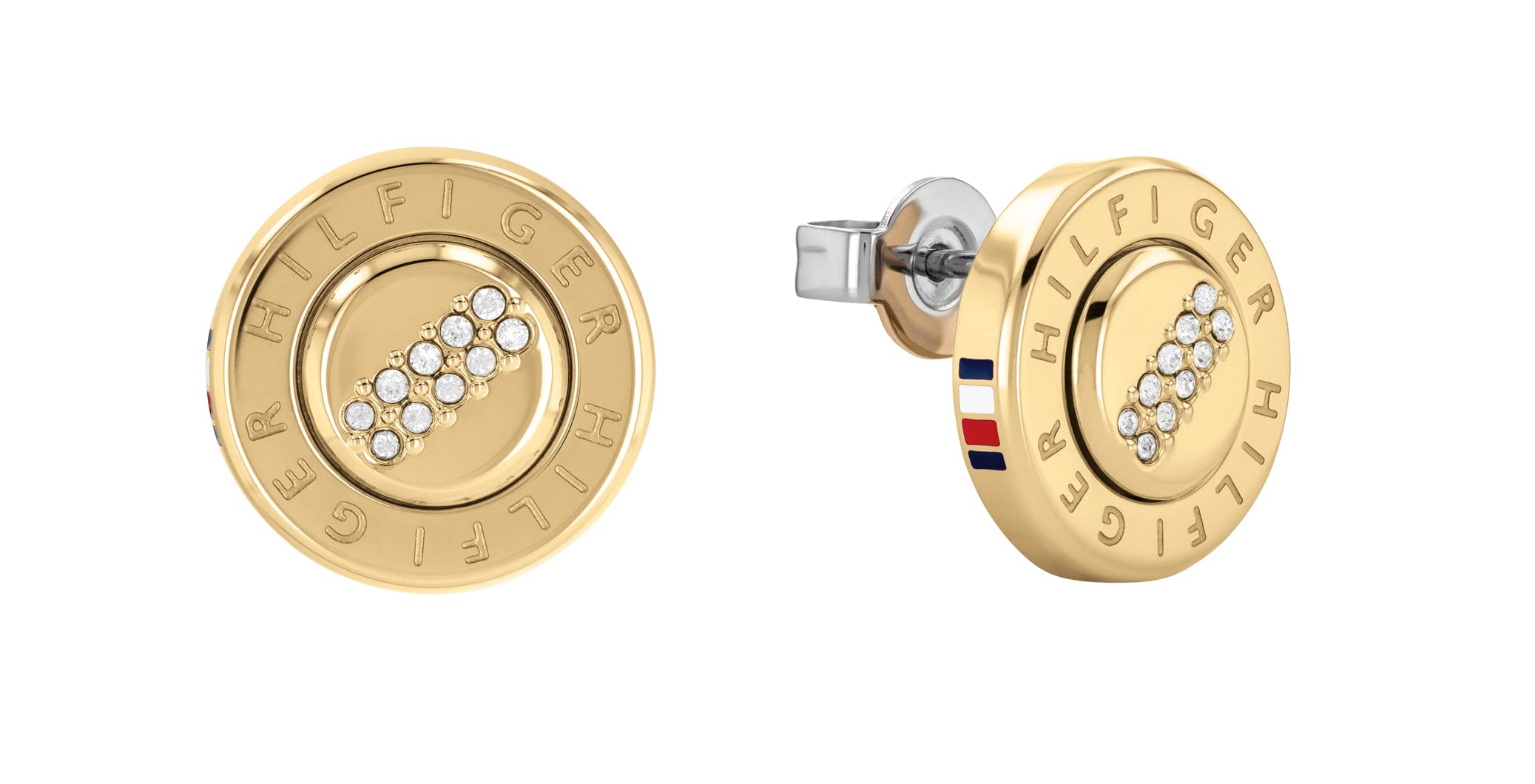 Tommy Hilfiger Jewelry Women's Stainless Steel Stud Earrings Embellished with Crystals - 2780646
