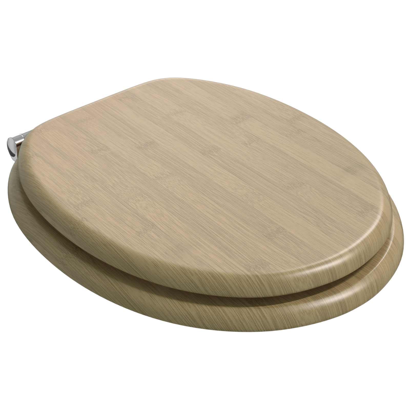 Asiento de inodoro de cierre suave 2 uds. Color bambú claro,6.4kg-3414532