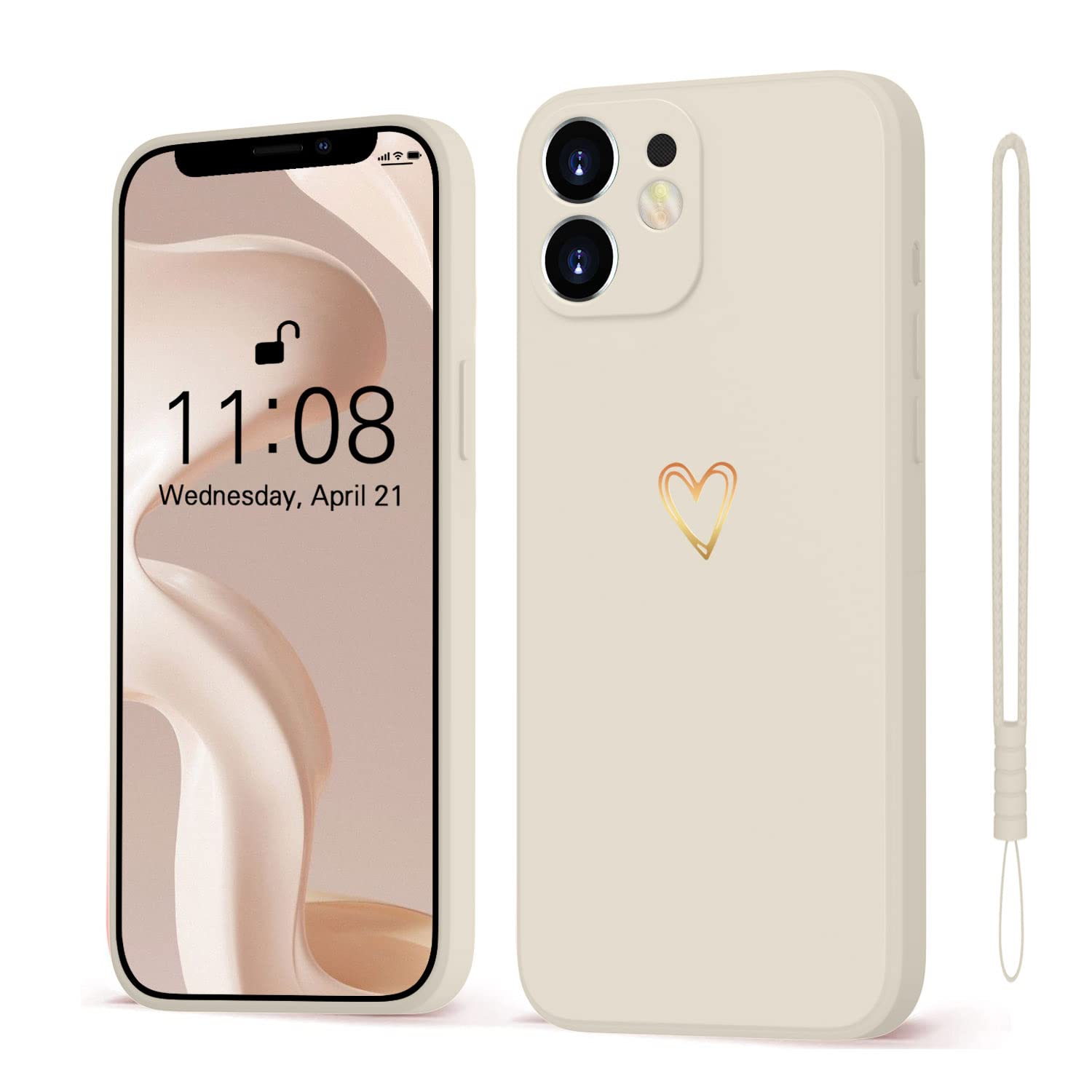 Mitetabo fr Handyhlle iPhone 12 Mini Hlle Gold Liebesherz Mdchen Case  Weich Silikon Slim Stofest Kratzfeste Ses Gold Love Schutzhlle fr iPhone  12 Mini 5.4" Beige: Amazon.de: Elektronik & Foto