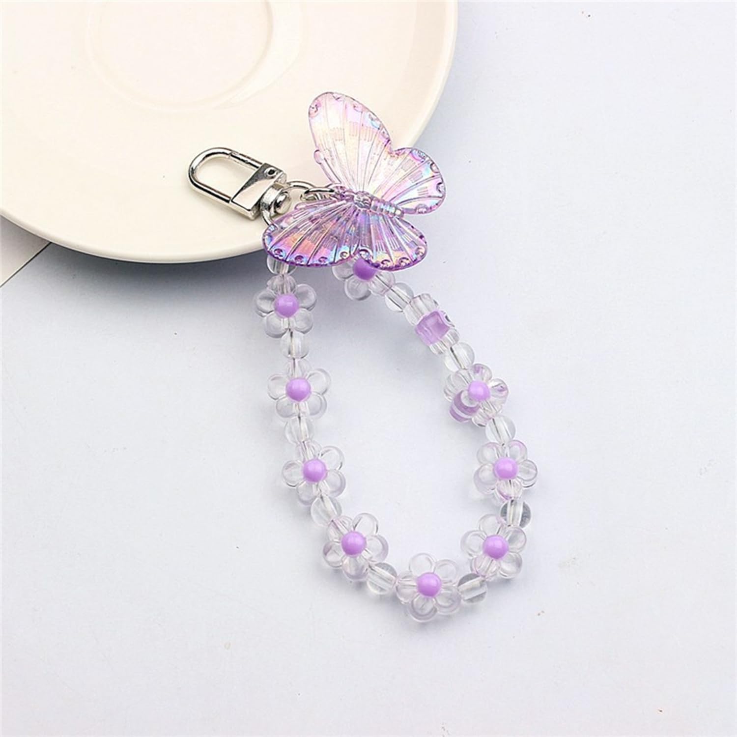 Cute Acrylic Butterfly Kpop Photocard Holder with Keychain image 2