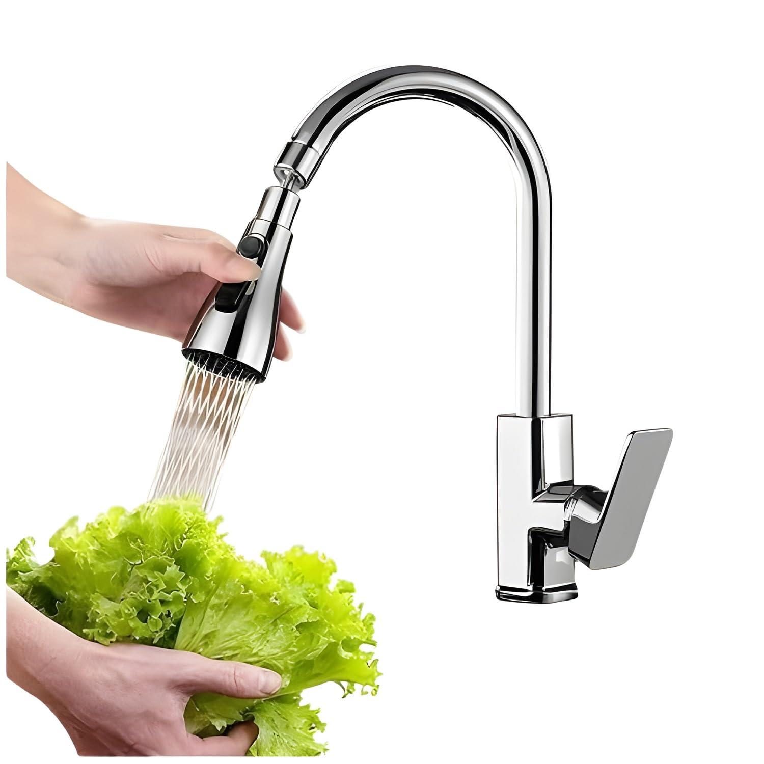 MAPPERZ Foldable Water Faucet Anti-Splash Water Saving Shower-Head, 360 Degree Adjustable Water Tap, Foldable, Rotatable, Flexible Spray, Movable Kitchen Tap Head 10×5×5cm with Stretched (Pack of 1)-image-28