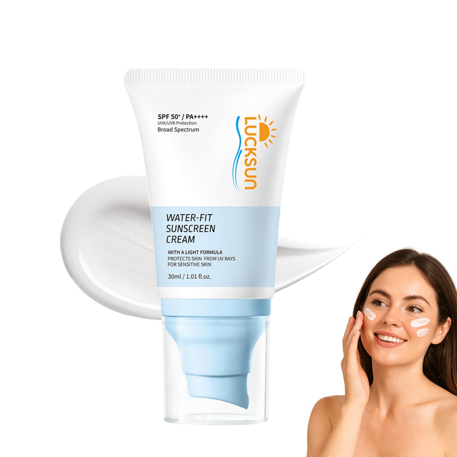 Water-Fit ???????????????????????????????? Sunscreen Cream SPF 50+ PA++++ | Hydrating Formula with ???????????????????????????????? & Tea Tree Extract for Sensitive Skin | Lightweight, Non-Greasy | 30ml / 1.01 fl. oz (1)