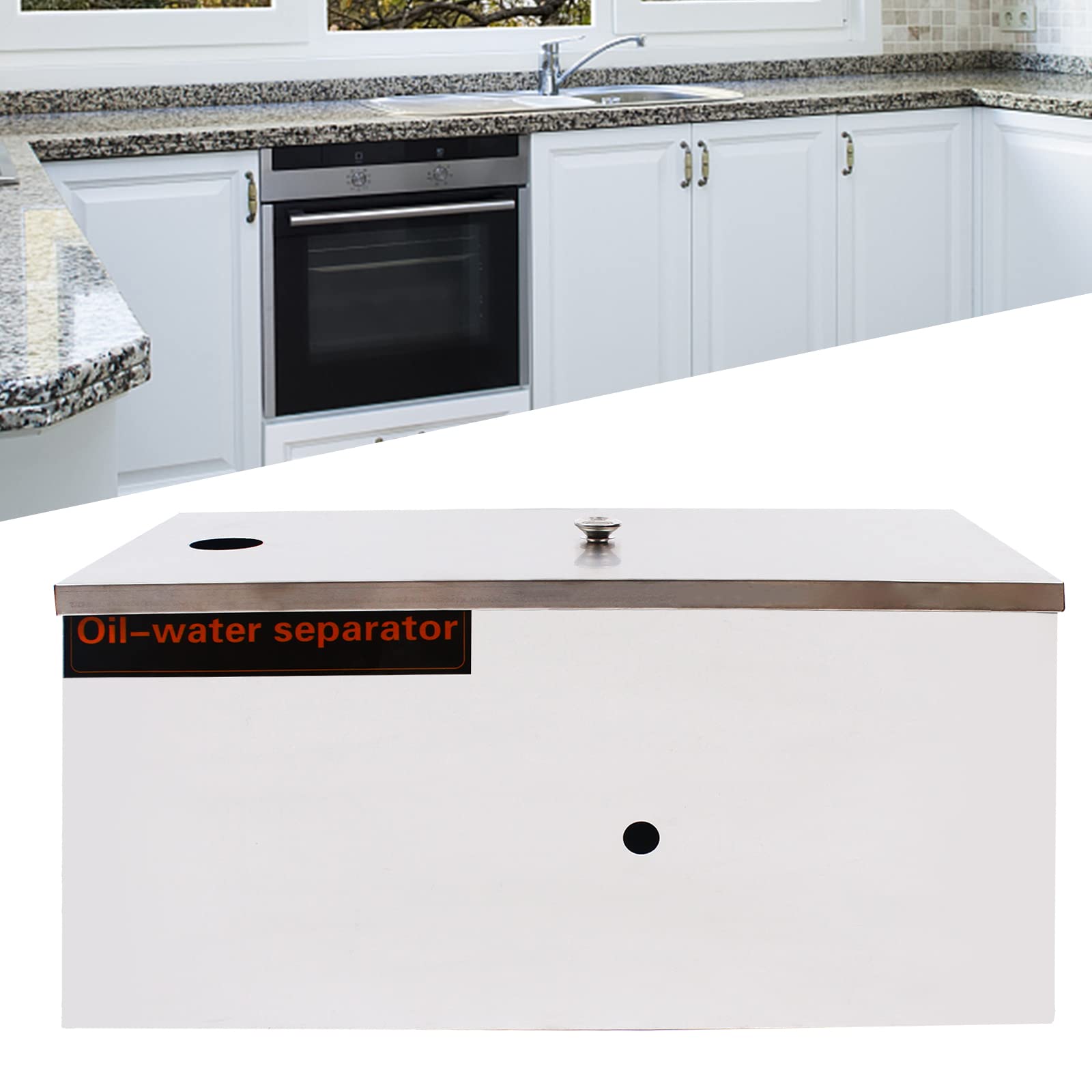 Bac a Graisse Filtration en Cinq Étapes Bac a Graisse Sous Evier Intercepteur Graisse pour Filtration Déchets Alimentaires et Séparation L'huile et L'eau, pour Restaurants, Cantines Publiques