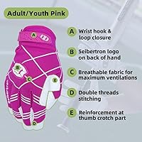 Vista 2 de Seibertron B-A-R PRO 2.0 - Guantes insignia de bateo para béisbol, sóftbol y Teeball, con super agarre, ajuste de dedo, múltiples tamaños 11 + 5