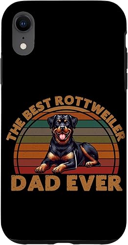 Best Rottweiler Dad Ever Rottie Father Dog Parent Retro Case for iPhone XR