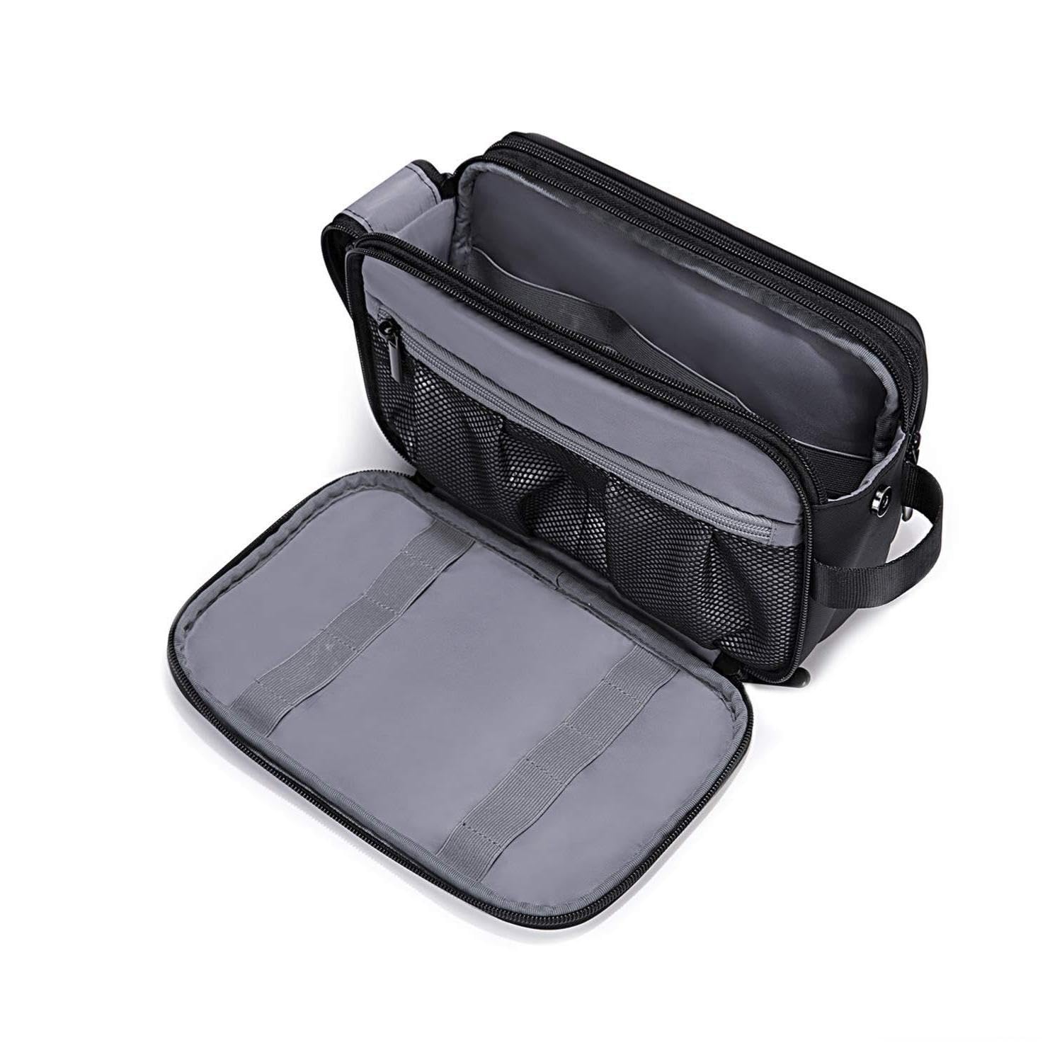 Toiletry Bag for Men, Travel Toiletry Organizer with Dopp Kit, Water-resistant Large Shaving Bag Organizer, for Toiletries Accessories (Black)