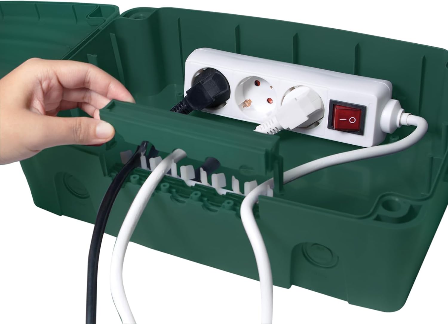 Logilink LPS272 Weatherproof Electronic Box for Outdoor use in Green with dust and Splash Protection (IP54), 32 x 21 x 11.5 cm