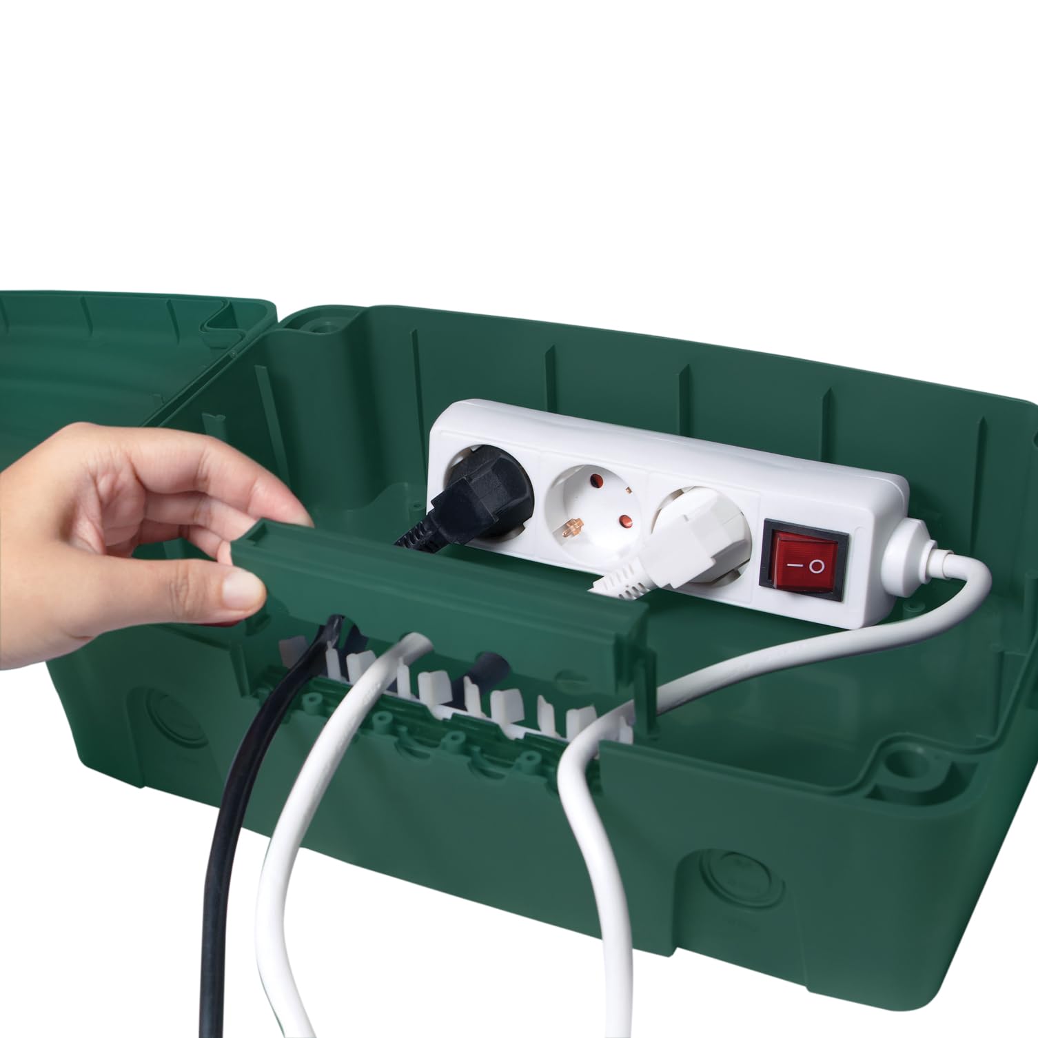 Logilink - Caja electrónica Resistente a la Intemperie para Uso en Exteriores en Verde con protección contra el Polvo y Salpicaduras (IP54), 32 x 21 x 11,5 cm