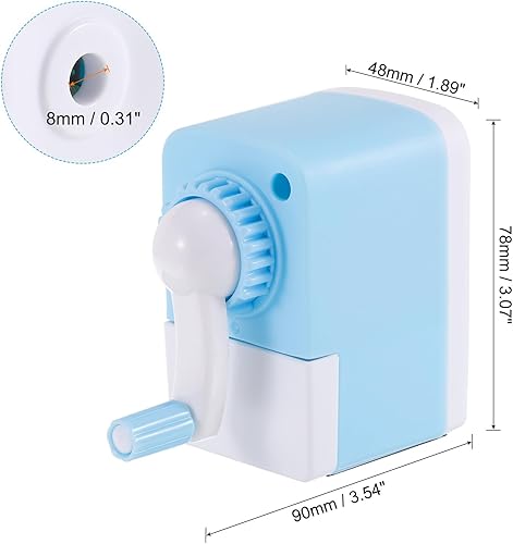 Miniatura 2 de PATIKIL Afiladora de lápices, sacapuntas de manivela manual, sacapuntas manual para aula, hogar, oficina, dibujo, estilo 1, azul