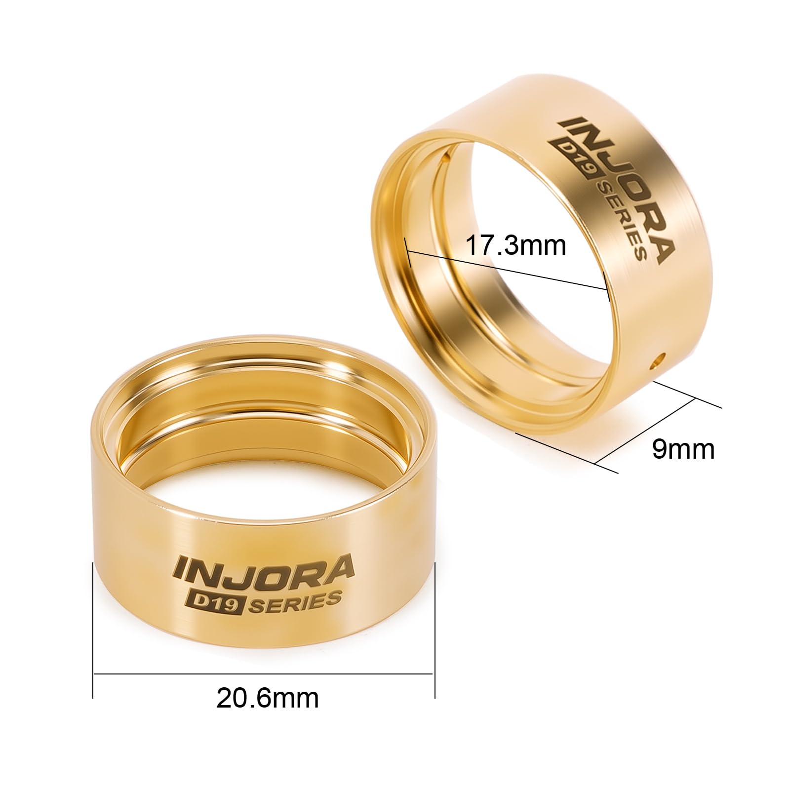 INJORA Brass Inner Clamp Rings for INJORA 0.7" D19 Wheels - 3