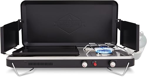 Hike Crew Estufa de gas 2 en 1  Parrilla de propano portátil con encendedor integrado y bandeja de goteo de acero inoxidable  Asa de transporte disponible en Yaxa Colombia