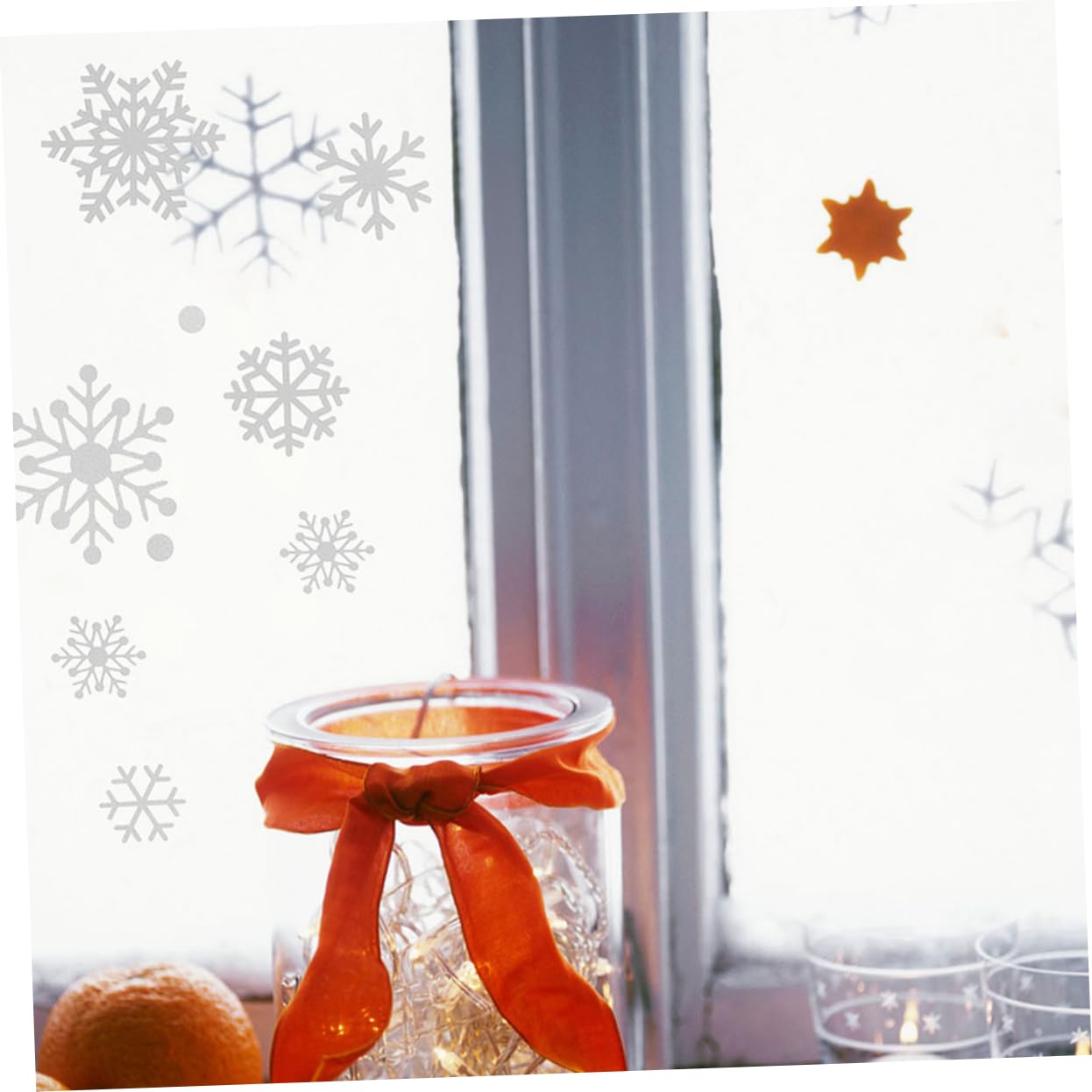 ARTIBETTER 5fogli Fiocchi di Adesivi Natalizi Decorazioni per Finestre Adesivi Natalizi per Superfici Lisce