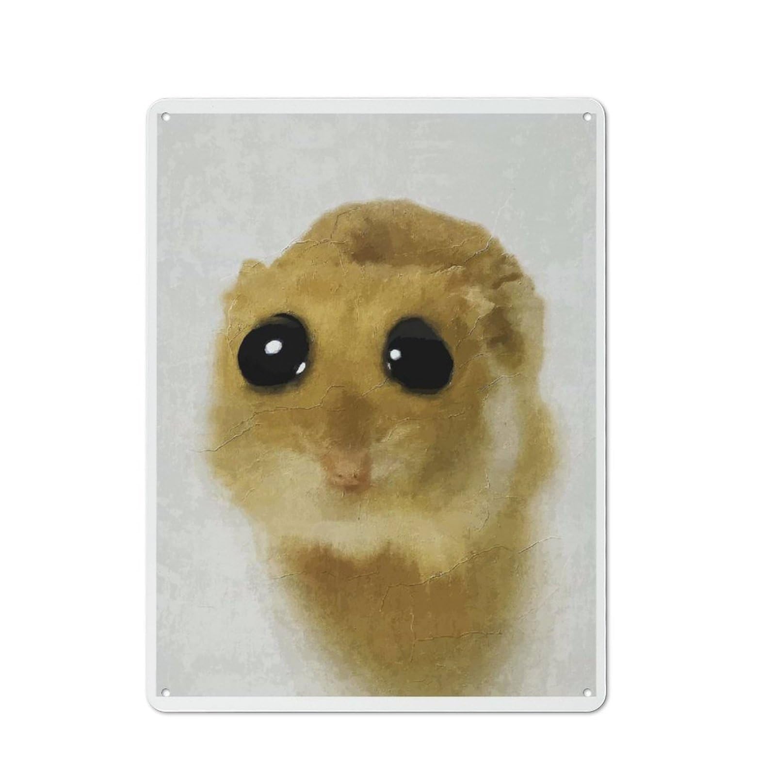 Junmoney Hamster Portrait With Big Eyes Retro Tin Wall Plaque 40X30cm Featuring For Garage Wall, New Home Wall Decor For People Furnishing A Garage