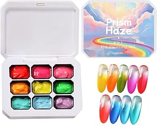 Pat Gel 9 Colours Colour Rich Gradient Paint | Nail gel palette for home studio workshop DIY enthusiasts beginners and women to practice