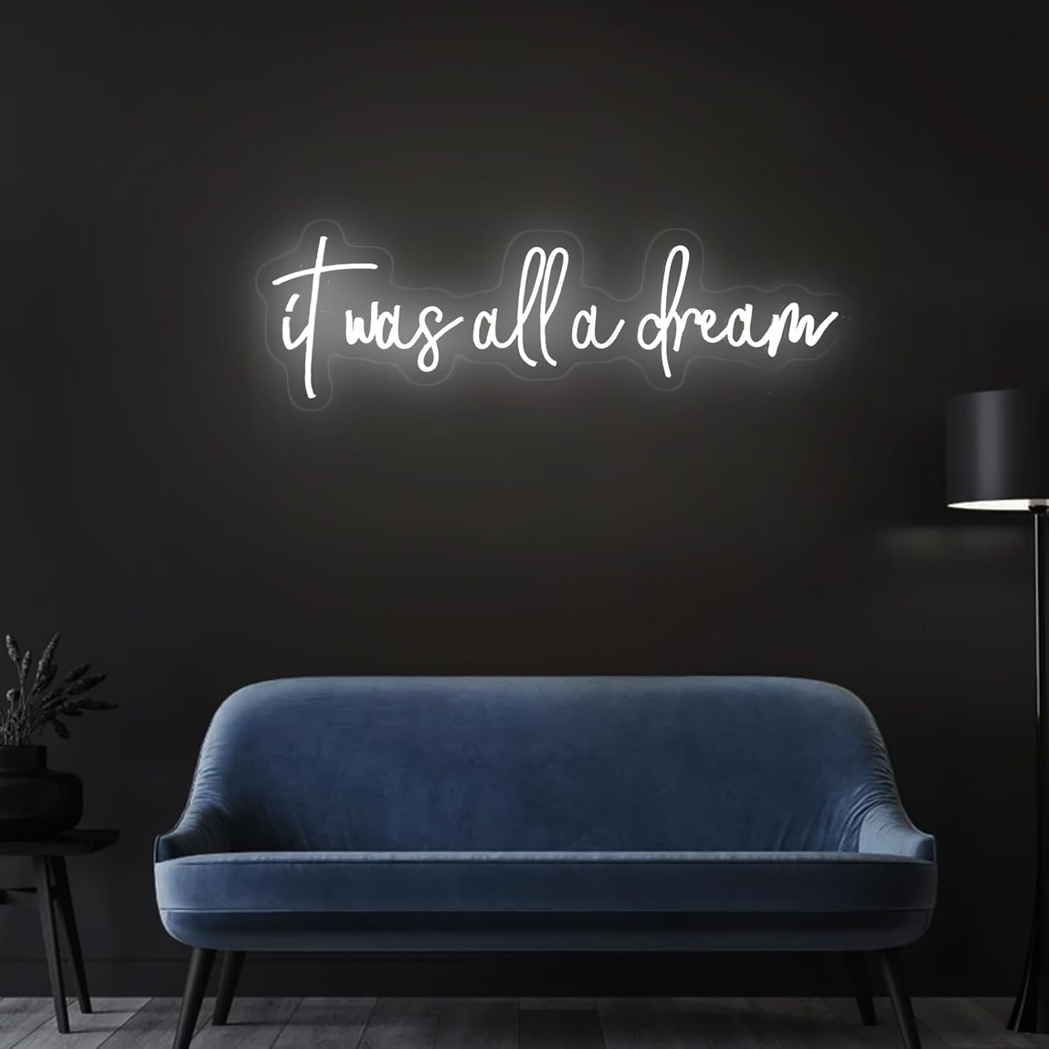 It Was All A Dream Neon Sign Dimmable Led Lights Up Wall Art Decor Neon Signs for Bedroom,Wedding, Dormitory, Party Decoration USB Power 26 inches