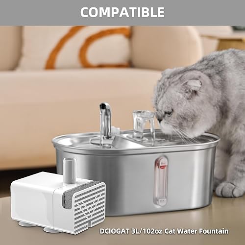 Miniatura 2 de Bomba de fuente de agua para gatos, bomba de fuente ultra silenciosa para mascotas, bomba de repuesto compatible con la fuente de agua para gatos