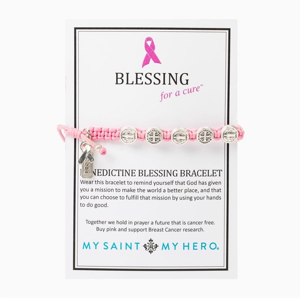 My Saint My Hero Blessing for a Cure Hand-Woven Bracelet - Image 3
