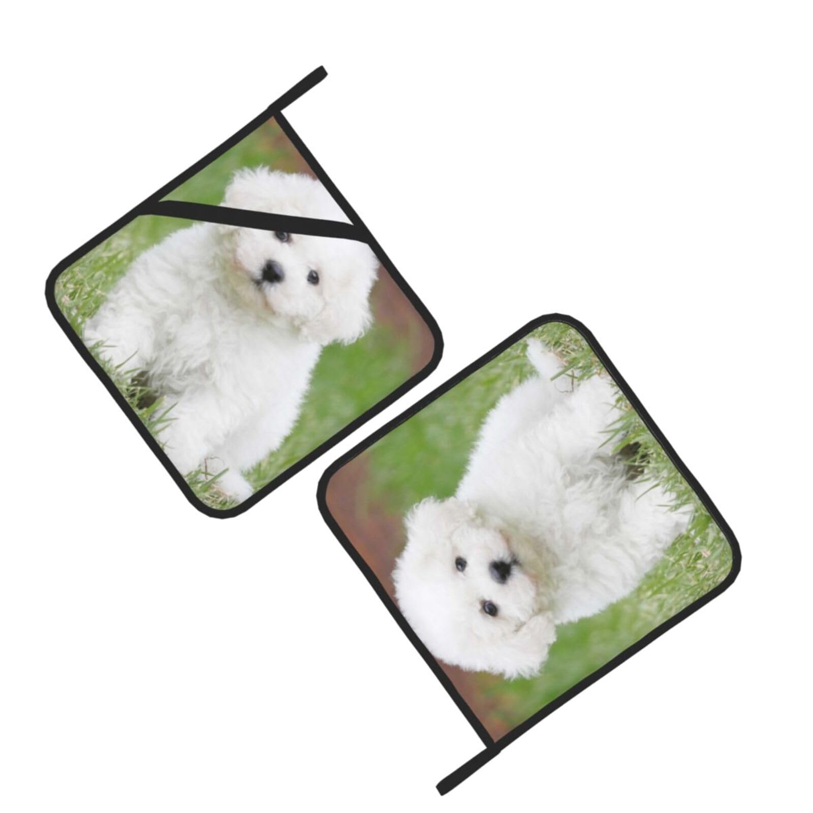 Bichon Frise Dog Printed Oven Pot Holders Set of 2 Pcs Heat Resistant Kitchen Microwave Potholders for Cooking Baking Grilling
