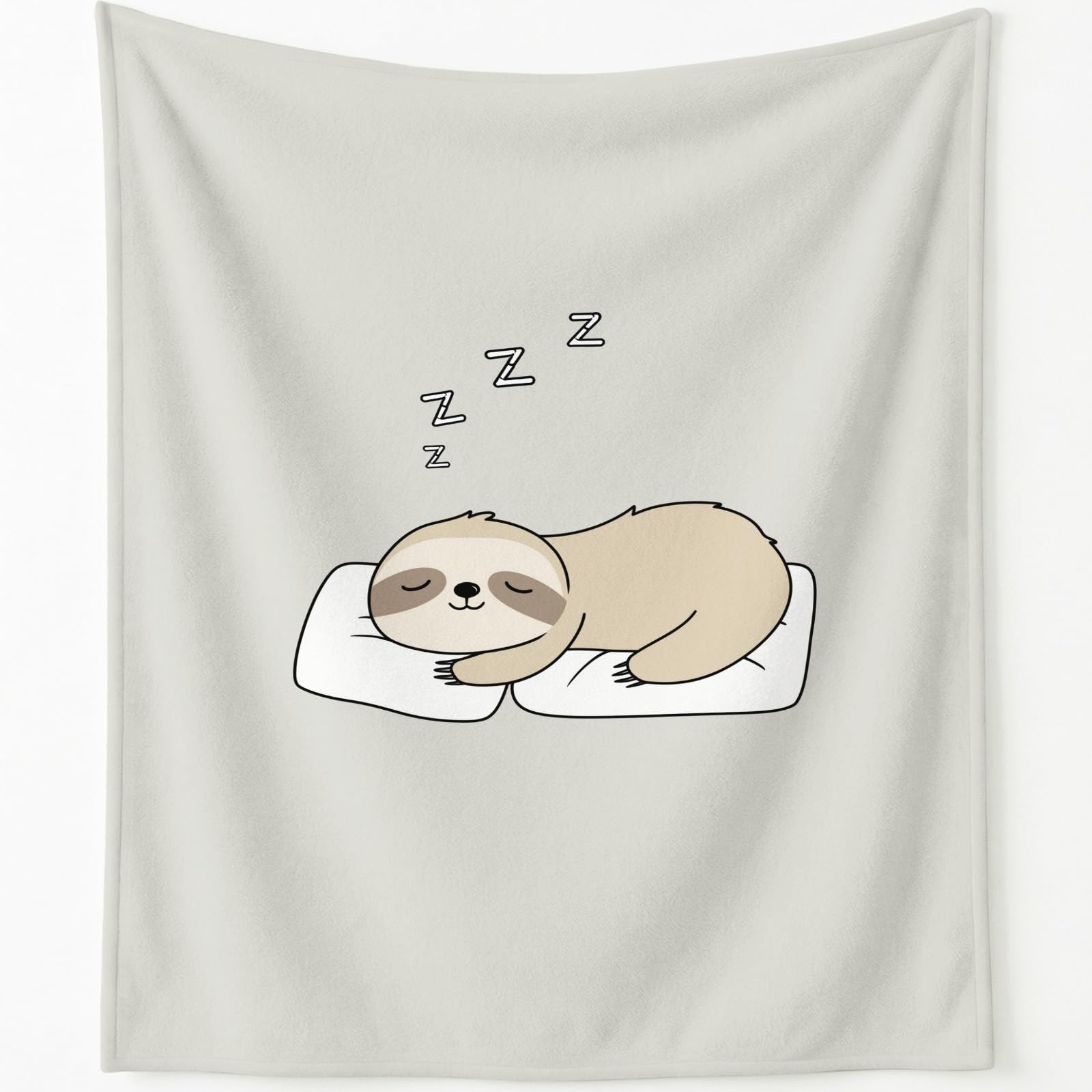 Koc polarowy z nadrukiem leniwca na kanapę, 130 x 150 cm | Koc pluszowy i przytulny koc narzuta - dekoracyjny kreskówka zwierzę śpiące narzuty koce na sofy krzesła łóżka