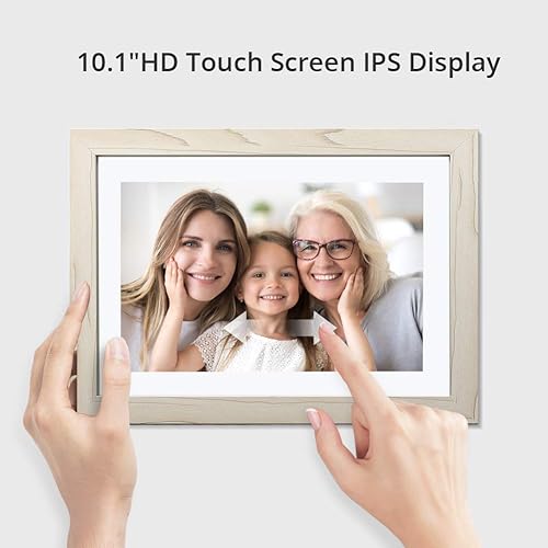 Vista 6 de Dragon Touch - Marco de fotos digital WiFi de 10 pulgadas con pantalla táctil IPS, pantalla de visualización de marco de fotos digitales, Blanco