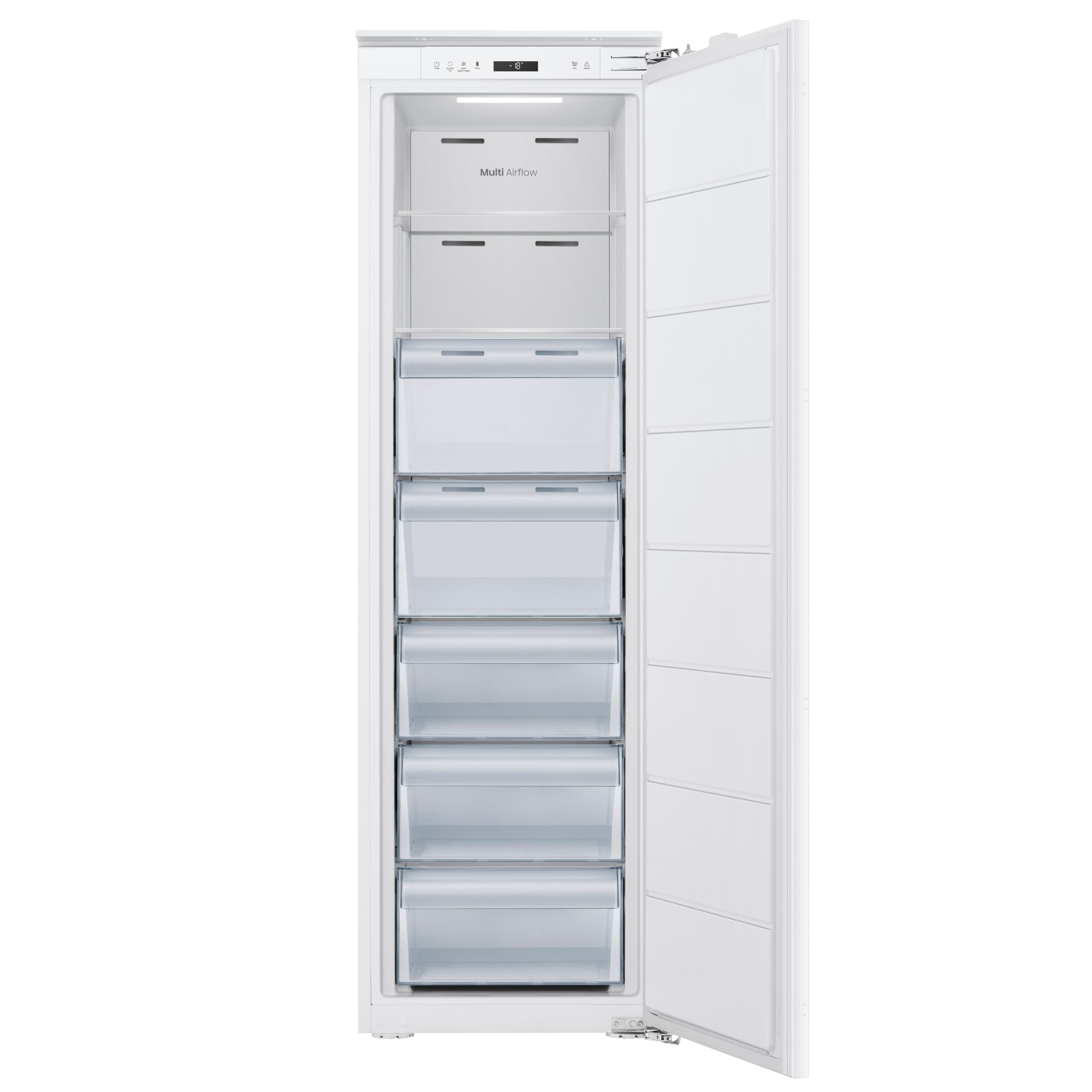 Teknix BITHTZFF Integrated Tall Freezer - Built-in with 235L Capacity - Total No Frost - Suitable for Outbuildings - Digitals Controls - Two Year Cover - White, H177.2 x W54.0 x D54.5 (cm)