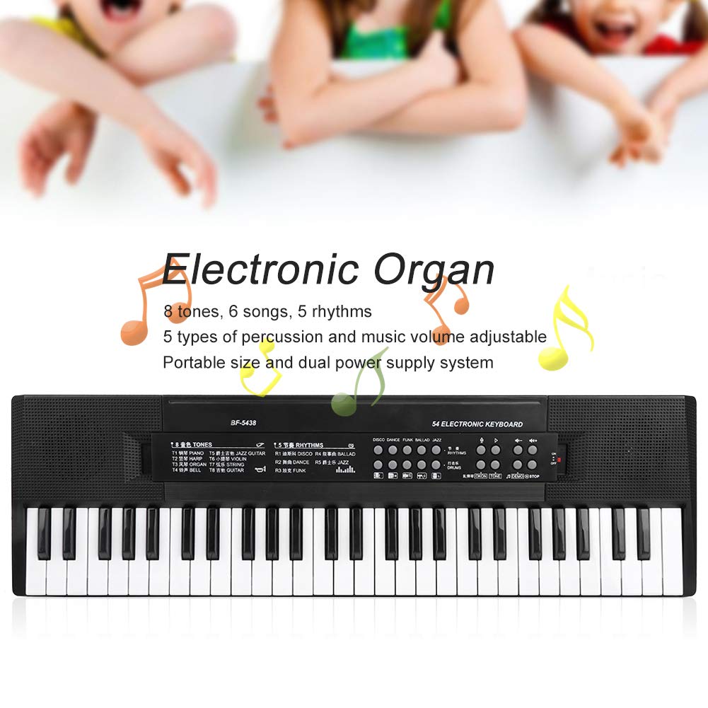 Piano électronique 54 Touches Avec Micro Et Enregistrement – Jouet Musical Enfant, 8 Tonalités, 5 Rythmes, Portable, Cadeau 3-12 Ans