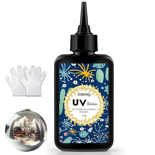 Miniatura 1 de OSBANG Resina epoxi dura de curado UV transparente de 3.53 oz, fórmula mejorada de resina UV, kit de pegamento activado por energía solar, resina de