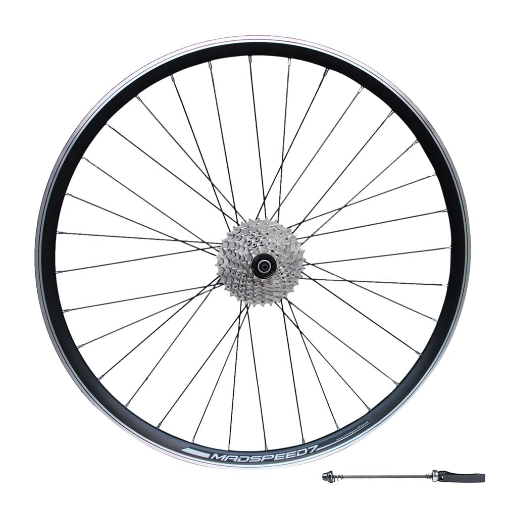QR 700c (ETRTO 622x15) Road Racing Bike REAR Wheel + 10 Speed Cassette (11-34t) - Sealed Bearing Hub (Very Smooth hub) - Clincher - Lightweight - 32x Black Spokes - Suitable for rim brakes only