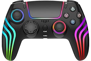 LIELIELV Wireless Controller for PS4 - RGB Lighting, Compatible with PS4 Controller,...
