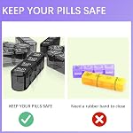 Odaro Weekly Pill Organizer 4 Times a Day, Daily Pill Box 7 Day, Large Travel Pill Case with 28 Compartment to Hold Medicine, Vitamin and Supplement (Full Black)