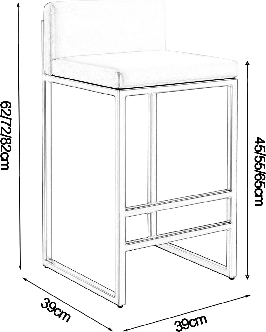 キッチンチェアバーチェアカウンターチェア，45cm55cm65cmメタルフレームとフットレスト付きカウンターチェア錦バーブラックベルベット朝食ダイニング Amazon｜キッチンチェア バーチェア カウンターチェア，45cm 55cm 65cm