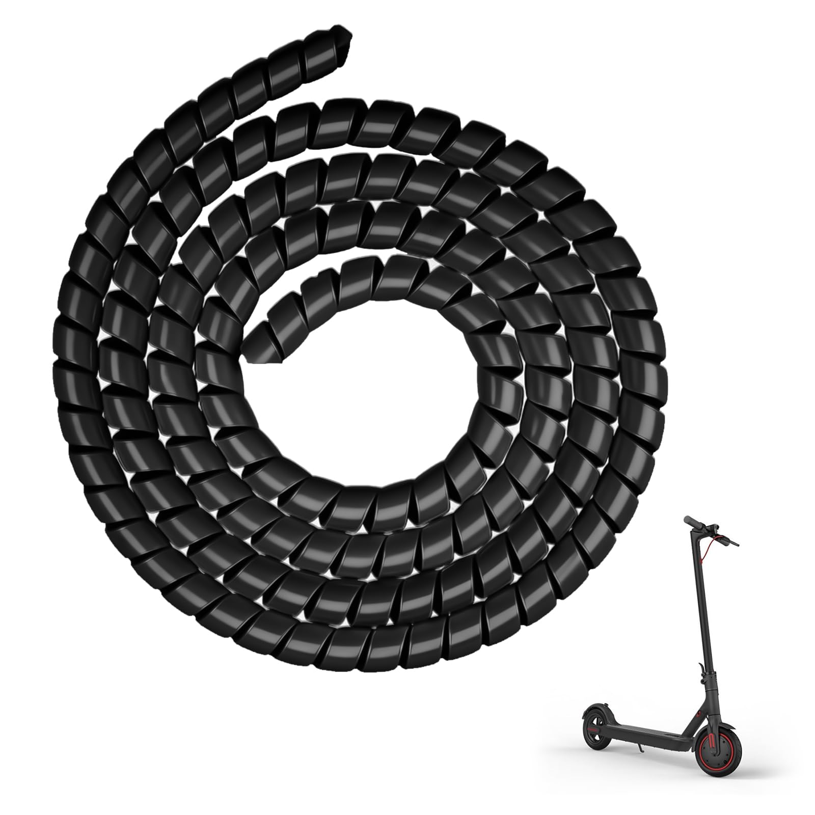 Gdraco Cable Protection Cable Management Spiral Cable Protection Tube 1 m for Xiaomi M365/m365 Pro/Pro 2/1S Electric Scooter/for Ninebot G30 Max Scooter (Black)