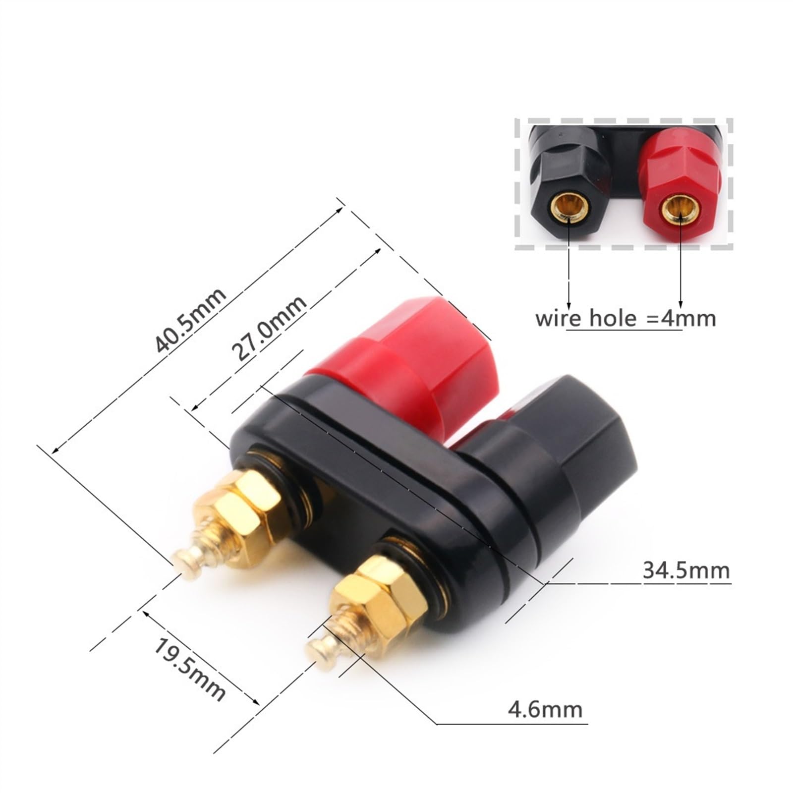 Fiches Banane Couple bornes Rouge Noir connecteur amplificateur Terminal Liaison Poste Banane Haut-Parleur Prise Jack
