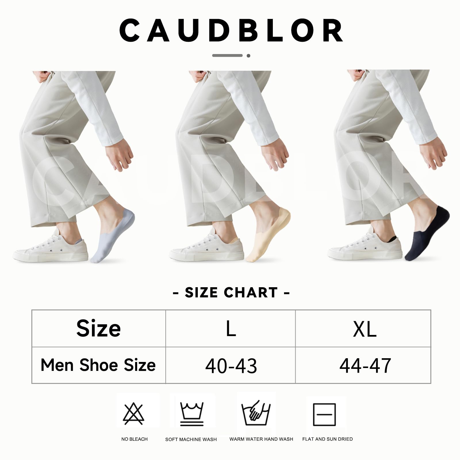 Caudblor 6 Pares de Calcetines Deportivos Hombre Resistentes Versátiles Algodón Calcetines Invisibles Negro Carne 40-43 44-47