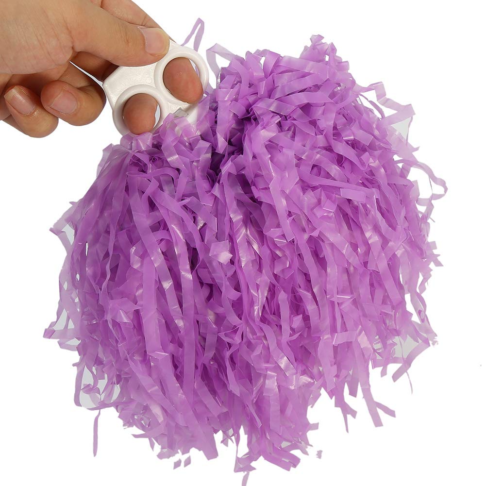 2PCS Cheerleading Pom Poms, Cheering Squad Pompoms with Handles Cheer Costume Accessory for Sports Team Dance Cheering (Purple)