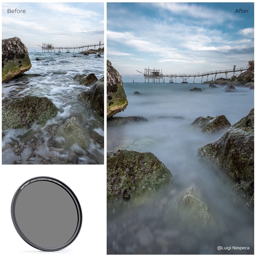 K&F Concept 72 mm magnetyczny filtr obiektywu ND8 z pierścieniem adaptera + stopowa nasadka obiektywu, 3 stopki optyczne szkło ND do aparatów DSLR