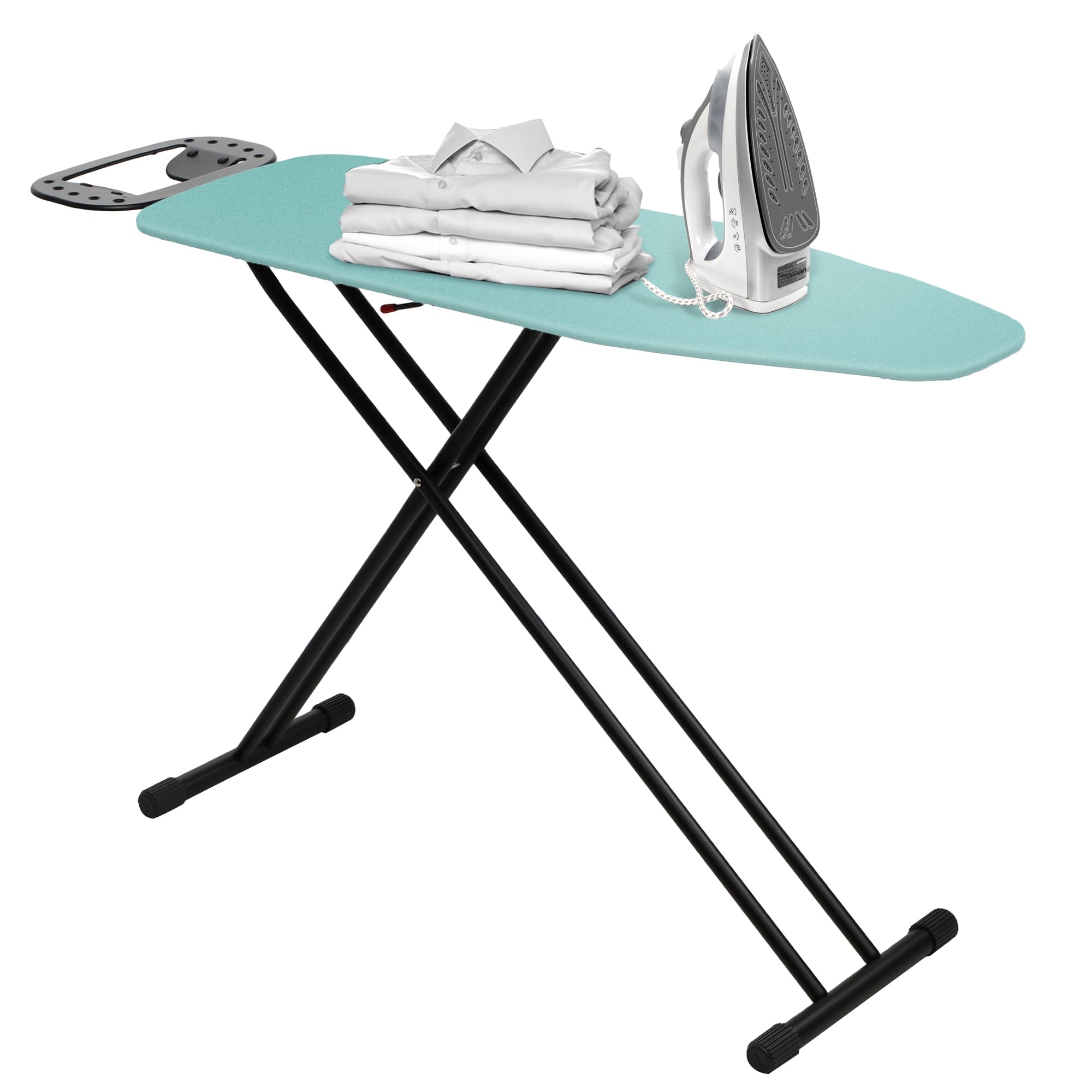 KADAX Tabla de Planchar, 120 x 38 cm, Plegable, Regulable en Altura, Con Base de Espuma de 8 mm y Pies Antideslizantes, Para Planchado Al Vapor
