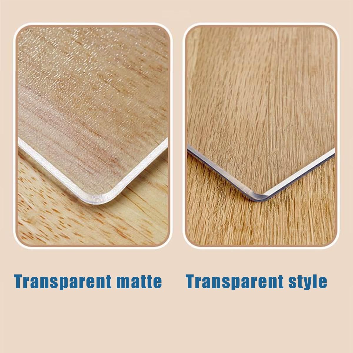 Tappeto trasparente pvc salvapavimento,Tappetino per sedie, Resistente,in Plastica,Alta resilienza,per pavimenti duri,Protezione Parquet e Pavimenti Duri,Sottomano da Scrivania,120 x 120 cm Spessore: