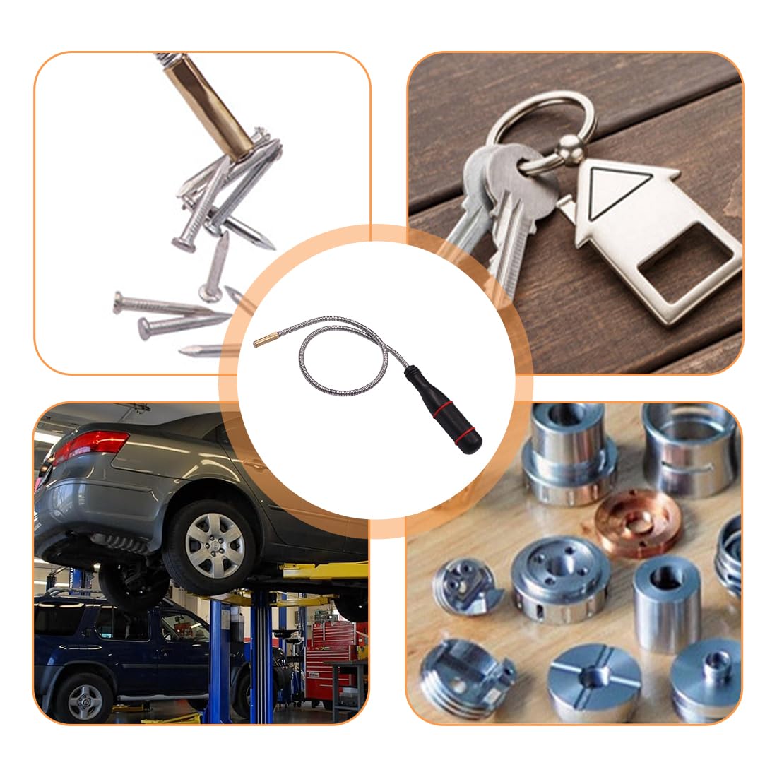 GXGM Strumento di Magnetica 60CM,Asta Calamita Flessibile,Raccolta Magnetico,Strumento di Pickup Magnetico per Raccolta di Piccole Pezzi,Bulloni,Oggetti Metallici,Ricambi Auto
