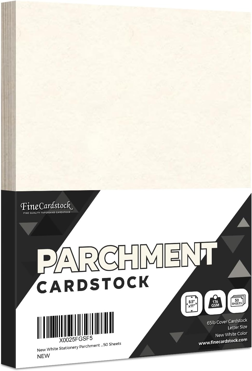 Natural Stationery Parchment Recycled Paper | 65Lb Cover Cardstock | 8.5” x 11” Inches | 50 Sheets Per Pack
