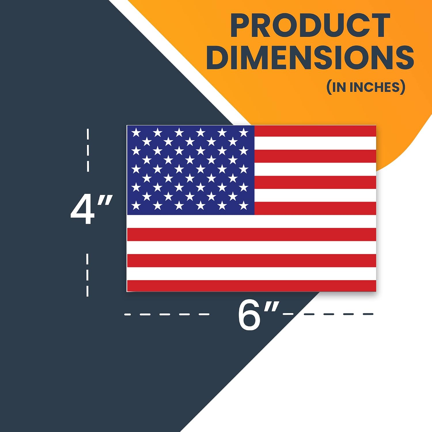 American Flag Car Magnet 4x6 Inch, Red White & Blue image 2